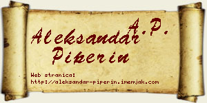Aleksandar Piperin vizit kartica